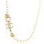 Pearl Crystal CC X Choker Necklace Gold White