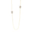 Crystal Pearl CC Long Necklace Gold