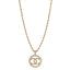 Pearl CC Round Pendant Necklace Gold