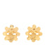 Metal Flower CC Clip On Earrings Gold