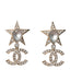 Crystal CC Star Drop Earrings Gold Blue Pink