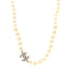 Pearl Crystal CC Short Necklace Gold Black