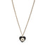 Pearl Crystal CC Heart Necklace Gold Pearly White Black