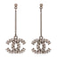 Baguette Crystal CC Drop Earrings Silver