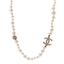 Pearl Crystal CC Short Necklace Gold Gold