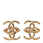 Metal Double CC Interlock Earrings Gold