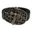 Chrome Hearts Silver Cemetery Cross Black Leather Belt - Size 34