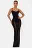 Black Velvet Mesh Corset Gown