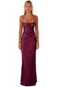 Burgundy Sequin Corset Fishtail Gown