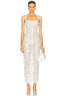 White Lace Corset Midi Gown