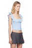 Baby Blue Eyelet Corset Crop Top