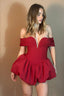 Red Off Shoulder Corset Mini Dress