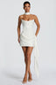 White Satin Corset Mini Dress