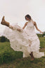 White Lace Halter Maxi Dress