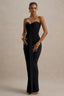 Noir Strapless Ruched Maxi Dress