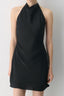 Noir Satin Slip Mini Dress
