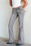 Grey Acid Wash Flare Jeans
