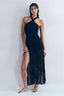 Fringe Halter Midi Dress