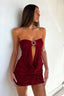 Bordeaux Crystal Mini Dress