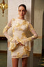 Golden Bloom Mini Dress