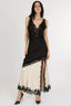 Noir Lace Satin Maxi Dress