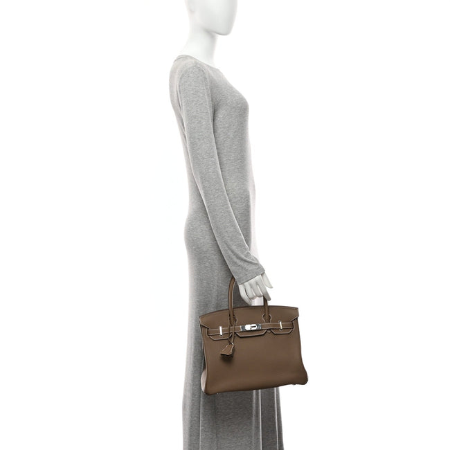 Taurillon Clemence Birkin 30 Etoupe Main Image