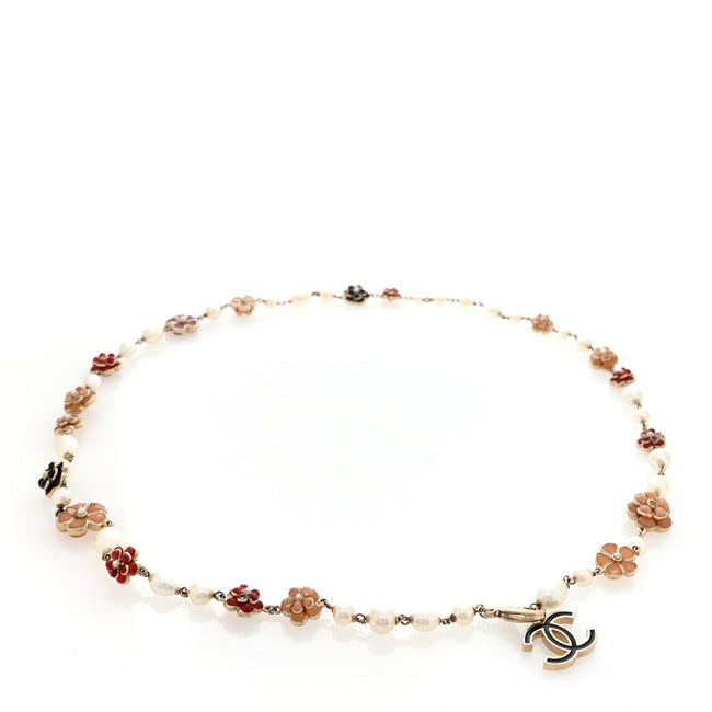 Pearl Gripoix Enamel Camellia Belt Gold Multicolor Main Image