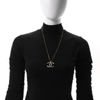Crystal CC Pendant Necklace Gold