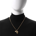 Crystal Pearl CC Africa Pendant Necklace Gold White