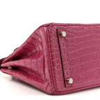 Shiny Niloticus Crocodile Birkin 25 Rose Scheherazade