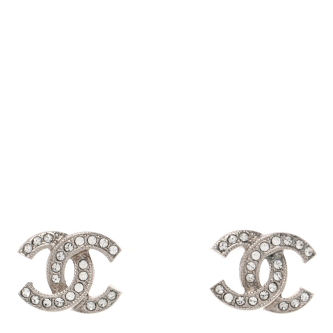 Crystal CC Earrings Silver Hover Image