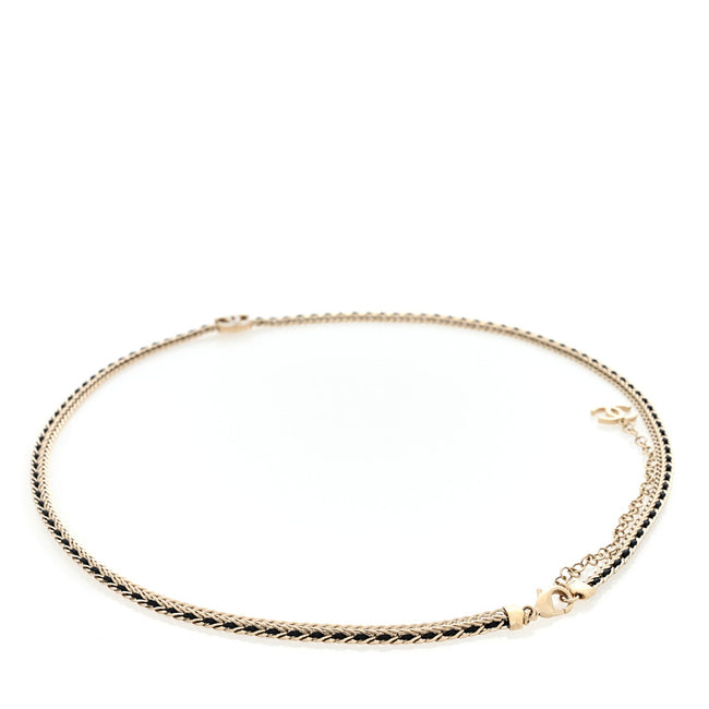 Lambskin Crystal Chain CC Fancy Belt 75 30 Gold Black Main Image