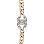Crystal Chain CC Link Choker Gold Silver
