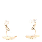 Metal Crystal CC Star Clip On Earrings Gold