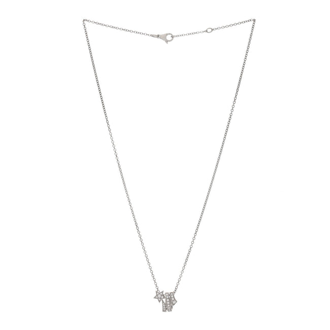 18K White Gold Diamond Comete Geode Pendant Necklace Main Image
