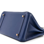 Taurillon Novillo Matte Alligator Birkin Touch 30 Bleu Saphir Bleu Marine