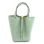 Matte Alligator Picotin Lock 18 Vert D Eau Vert D'Eau