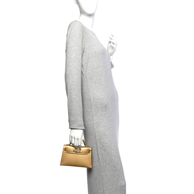 Metallic Chevre Chamkilight Mini Kelly Sellier 20 Dore Main Image
