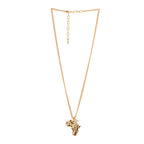 Crystal Pearl CC Africa Pendant Necklace Gold White