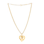 CC Heart Chain Pendant Necklace Gold