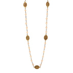 Pearl Medallion Long Necklace Gold