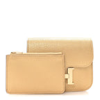 Metallic Chevre Chamkilight Constance Slim Wallet Dore