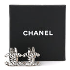 Crystal CC Drop Earrings Silver