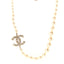 Pearl CC 100th Anniversary Necklace Light Gold