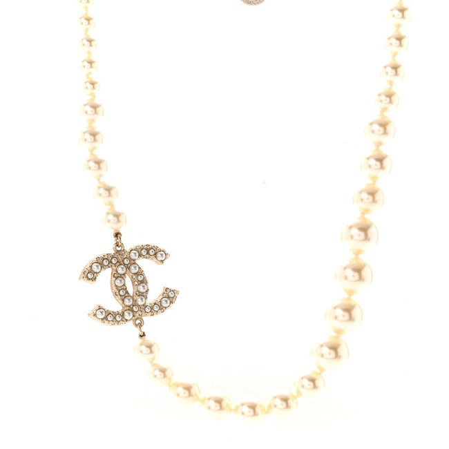 Pearl CC 100th Anniversary Necklace Light Gold Hover Image