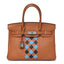 Swift Epsom Tressage Birkin 30 Gold Bleu de Nord Bleu Indigo