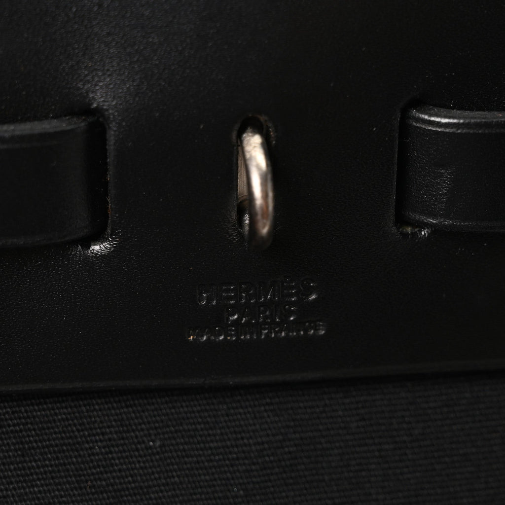 Toile Vache Calfskin Herbag 30 PM Ficelle Black