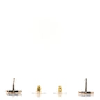 Metal Crystal CC Earrings Gold