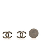 Strass Crystal Dazzling Wheat CC Earrings Black Gold