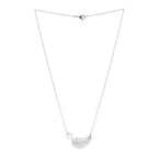 18K White Gold Diamond Cultured Pearl Plume De Chanel Necklace